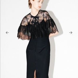 Self Portrait Fine Lace Cape Midi Dress